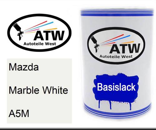 Mazda, Marble White, A5M: 500ml Lackdose, von ATW Autoteile West.